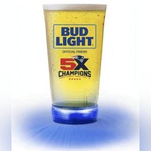 New England Patriots Bud Light Touchdown Glass 5X Champions - set of 2